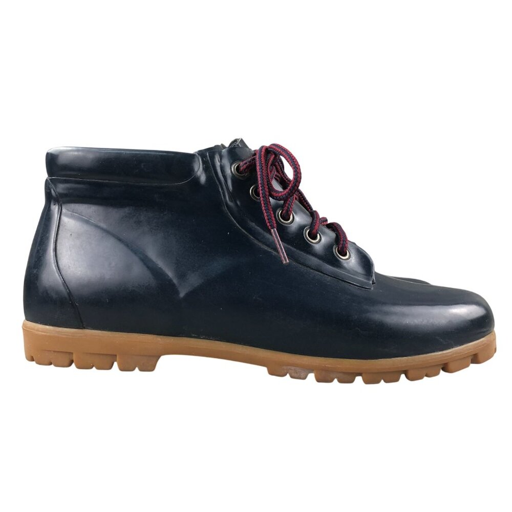 Lands End VTG Women's Size 11M Blue Waterproof Lace-Up Ankle Rain Duck Boots